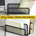 wishacc Folder Holder Desk, 2 Pack Mail Organizer Letter Holder for Desk Metal Mesh with 3 Vertical Upright Compartments