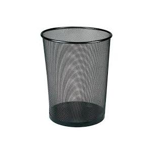 Mind Reader Mesh Trash Can, 1 Piece, Waste Paper Basket, Round, Office, Metal Mesh, 11.5" L x 11.5" W x 13.75" H, Black
