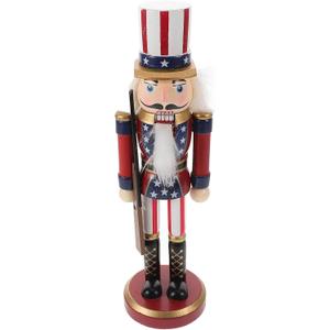 PRETYZOOM Nutcracker Christmas Decor Nutcracker Figurine 9.8" Wooden Soldier Christmas Wood Ornaments Table Decoration for Party