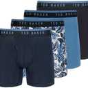 Ted Baker Men's 4 Pack Cotton Stretch Boxer Briefs, M