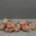 Geosar 8 Bundles Artificial Peonies Flowers Fake Silk Peony Bouquet Faux Peonies Flowers Bulk for Decoration Vase Floral Arrangements Wedding Party Table (Pink,Yellow)