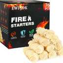 76pcs Fire Starter Natural Fire Starters for Campfires, Charcoal Starter, Firestarter, Fire Starters for Fireplace, BBQ, Chimney, Pizza Oven, Grill (76-PCS)