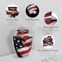 Commemorative Cremation Urns for Human Ashes Adult Male Urn for Ashes for Men - Personalized Decorative Urns - Patriotic and Military Urn Handcrafted for Veteran (Large American Flag)