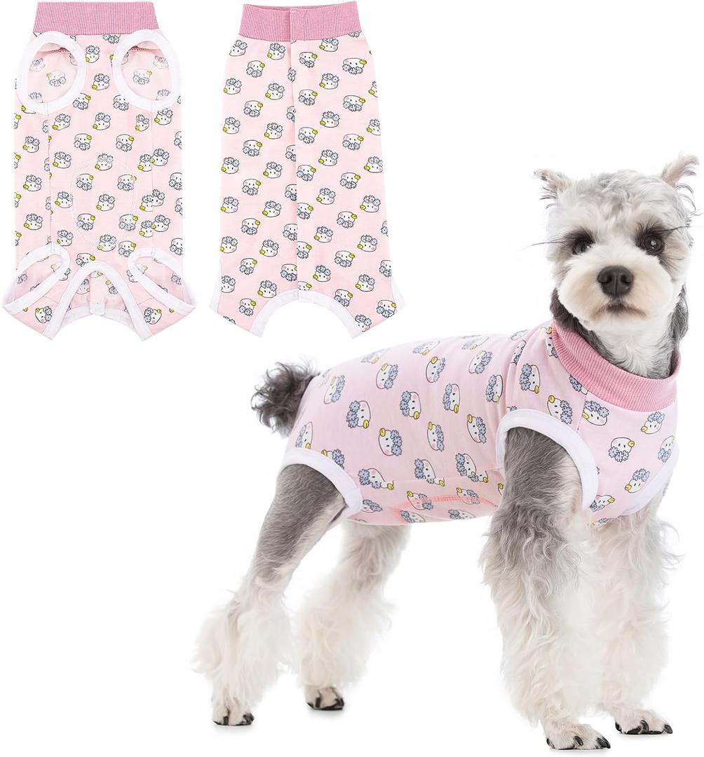 Coppthinktu Recovery Suit for Dogs After Surgery, Dog Onesie Surgery Recovery Suit for Female Spay, Soft Male Surgical Pajamas Bodysuits for Small Medium Puppy to Anti Licking Dog Cone Alternative (Large)