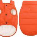ASENKU Dog Winter Coat - Waterproof Windproof Dog Jacket, Warm Snowproof Doggie Puffer Vest for Cold Weather, Lightweight Snow Coats for Small Medium Large Dogs (Orange, XL)