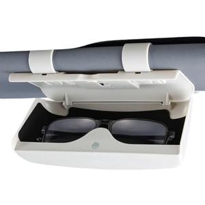 Car Sunglass Holder,Magnetic Sunglass Holder for Car,Visor Sunglasses Holder Clip,Truck Automotive Visor Accessories (Beige for Flat Frame Sunglass)