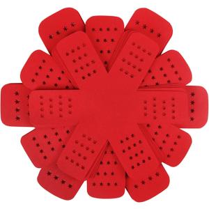 BYKITCHEN Pan Pot Protectors, Larger & Thicker Pan Protector with Stars, Set of 12 and 3 Different Sizes, Red Pot Divider Pads for Protecting and Separating Your Cookware
