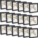 18 Pack Shadow Box Frame Display Case Shadow Box Square Picture Frame for Photos Flower Memorabilia Wedding Bouquets Father Day Graduation Gift Object Tickets Wall and Tabletop(Black, 5 x 5 Inch)