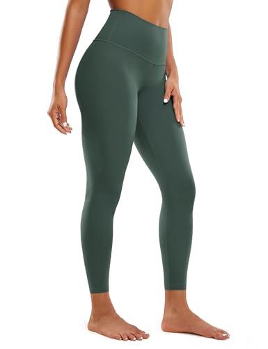 CRZ YOGA Butterluxe Yoga Leggings 25" - High Waisted Buttery Soft Womens Workout Lounge Pants Dark Forest Green Large