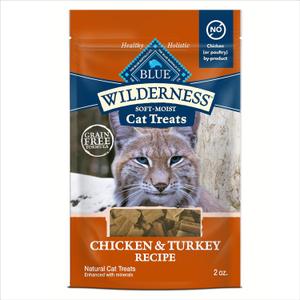 Blue Buffalo Wilderness Soft Cat Treats, Grain-Free and Protein-Rich, Great for Training, Chicken & Turkey Recipe, 2-oz. Bag (EXP 04/23/26)