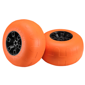 Beach Balloon Wheels, 13" Flat-Free Solid PU Beach Cart Tires Replacement Big Sand Wheels for Beach Buggy, Kayak Trolley, Canoe Cart, Rolling Walker, Garden Cart, Wheelchair & Buggy, 2-Pack 