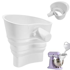 Silicone flour funnel for KitchenAid stand mixers, foldable wide-mouth design, anti-clog and splash-proof, easy to pour, suitable for KitchenAid Artisan KSM150 5-Quart Tilt-Head Mixer, dishwasher-safe