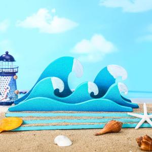 RattanView Ocean Wave Wooden Sign Wooden Waves Table Decoration Tabletop Summer Home Decor Table Centerpiece, Waves Decorations for Home Decoration Ocean Theme Party Supplies