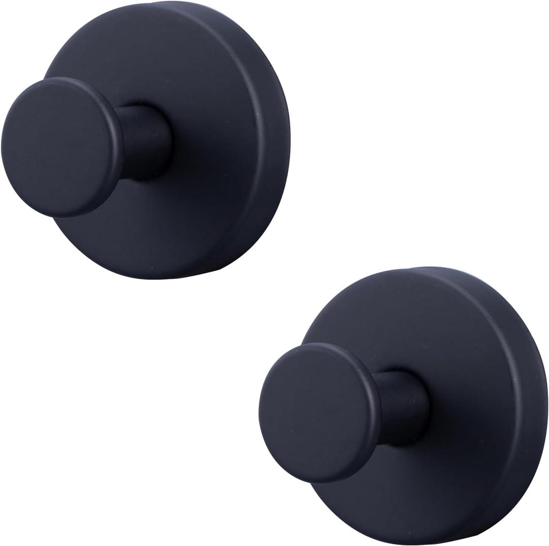 Suction Cup Hooks for Shower, Bathroom, Kitchen, Glass Door, Mirror, Tile  Heavy Duty Waterproof Matte Black Shower Hooks for Hanging Towels, Loofah, Robe, Coat, Wreath Holder (2-Pack)
