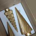 Spiral Resin Christmas Tree Decorations, 3 PCS Tabletop Small Christmas Trees for Desk Decor, Small Fake Christmas Tree, Gold Home Decor, Xmas Table Centerpieces Winter Mantel Decor (Set of 3)