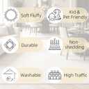 Beige Geometric 8x10 Solid Area Rug, Washable Living Room Rug
