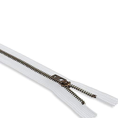 Set of 11 White Metal Zippers – 8 Inch Sewing Zippers for Crafts, Clothing, and DIY Projects