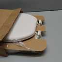 Mayfair Padded Toilet Seat, Cushioned Soft Vinyl over Wood Core Seat, Secure Hinges, Easy Clean, Made in USA, Round, Biscuit