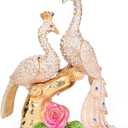 White Peacock Trinket Box Hinged Hand Painted Ornaments Decorative Unique Gift for Family