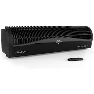 Vornado TRANSOM Window Fan with 4 Speeds, Remote Control, Reversible Exhaust Mode, Weather Resistant Case, Black, Whole Room,  6.75" H 26"-40" W