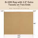 8x10 Washable Boho Area Rug with Tassels for Living Room Red Beige