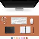 Leather Desk Pad Protector,Non-Slip Desk Pad,on-Slip PU Leather Large Mouse Pad,Easy Clean Desk Protecor Mat,Writing Pad for Office Work/Home/Decor(Brown, 55" x 17")