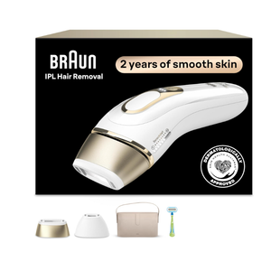 Braun IPL, Silk·Expert Pro 5, IPL Hair Removal for Women and Men, Permanent Laser Hair Reduction At-Home, 2 Heads, Pouch, Venus Razor, IPL5157
