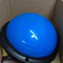 23/25In Half Balance Ball with Non-Slip Base, 1600Lb Capacity Stability Trainer for Core Workout, Includes Resistance Bands, Pump, and Bonus Ball, for Home Gym Stability Workouts