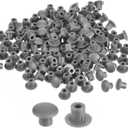 uxcell 1000Pcs Screw Hole Plugs, 5mm(3/16") Dia Plastic Snap in Shelf Button Flush Type Caps for Furniture Cabinet Cupboard, Dark Grey