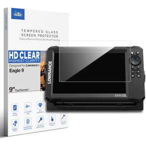 Premium Tempered Glass Screen Protector for Lowrance Eagle 9 Inch Touchscreen Fish Finders Accessories Anti Scratch (HD Clear)