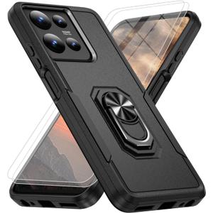 for Motorola Moto G Power 2026/2025 Case [15 FT Military Grade Drop Protection] with 2X Tempered Glass Screen Protector, Heavy-Duty Shockproof Kickstand Case Black
