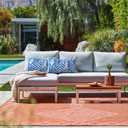 LVTXIII 2 Pack Outdoor Lumbar Pillow Covers 12x20 Inch with Piping, Water-Repellent Back Cushion Covers ONLY for Patio Furniture, Sofa, Garden Bench, Blue Bricks