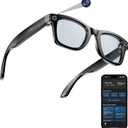 AI Smart Camera Glasses for Men Women, 4K Photography,1080P HD Video Recording,Real-Time Translation, Open-Ear Audio,Voice Assistant, Lightweight (Black Frame-Blue Light Blocking Lens)