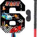 Race Car Piata Pull String Cars Piatas for Birthday Party Decorations Number 2 3 4 5 6 with Blindfold Stick Small Red Black Racing Theme 2nd 3rd 4th 5th 6th Party Supplies