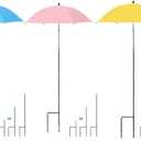 3Pcs Plant Umbrellas for Outdoor Plants, 23.6" Garden Umbrella Shade for Potted Plants and Garden Beds,Provide Shade to Defend Plants From Blazing Sun (1Yellow 1Pink 1Blue)