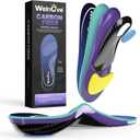 Carbon Fiber Insoles for Men & Women with High Arch Support Shock Absorbing Performance Insoles for Running, Sports, Hiking, Trekking, Basketball-L-W: 9-9.5 | M: 7-7.5-270MM