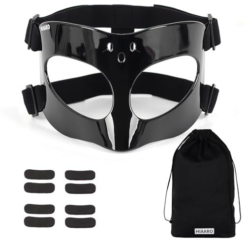 HIAARO QK02B Nose Guard for Broken Nose, Basketball Face Mask, Sports Face Mask for Men and Women, Adjustable and Black for Adults and Teenagers