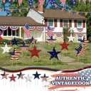 SiliFine 12 Pcs 4th of July Outdoor Decorations Vintage American Flag Yard Signs Patriotic Red White Blue Yard Decor for 250th Anniversary Independence Day Party Favor