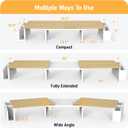 Simple Houseware Desk Dual Monitor Stand Riser with Drawer, Oak
