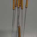 HAKSEN 12 PCS Skewers for Grilling, Kabob Skewers with Wood Handle, Reusable BBQ Barbecue Sticks for Marshmallow, Hot Dog, Meat, Vegetable, Camping Cookware Grill Cooking, 11.7" (Including Handle)