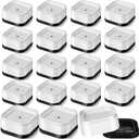 Ecally 16 Pack Furniture Risers Adjustable Bed Risers Desk Leg Risers 1.38" Stackable Heavy Duty Bed Lifts Risers Square Bed Raising Blocks for Mattress Table Leg Desk Chair Couch Sofa Dorm (White)