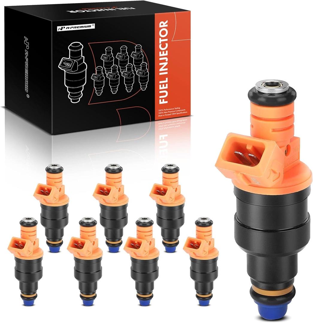 A-Premium Set of 8 Fuel Injector - Compatible with Ford, Lincoln, Mercury Vehicles - 4.6L 5.0L 5.4L 5.8L - E150, E250, E350, F150, F250, F350, Mustang - Replace Part 0280150943, 0280150939, 0280150909