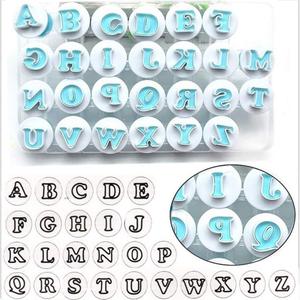 26PCS/Set Cookie Stamp Impress Cookie Cutters Alphabet Letter and Number Fondant Cake Biscuit Mold Letter Shape DIY Cookie Biscuit Alphabet Letters Cake Tool Embosser Cutter (Upper Case Letter Shape) (Style 4)