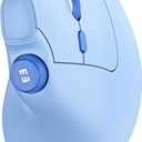 seenda Ergonomic Mouse Wireless, MOU-302 Bluetooth Vertical Mouse Rechargeable, Ergo Optical Mice with 1000/1600/2400 DPI, Volume Knob, 3 Multi-Device Connectivity for Computer/PC/Laptop/Mac, Blue