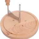 Kikumi Cheese Shaver, Spiral Cheese Curler with Beech Wood and 304 Stainless Steel Blade for Cutting and Chocolate, Home Parties, Restaurants