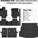 Floor Mats for Toyota RAV4 Hybrid 2019-2025 Accessories | Trunk Mat and Backrest Mat & Door Sill Guard All Weather TPE Protector Odorless Full Set Interior Floor Liners