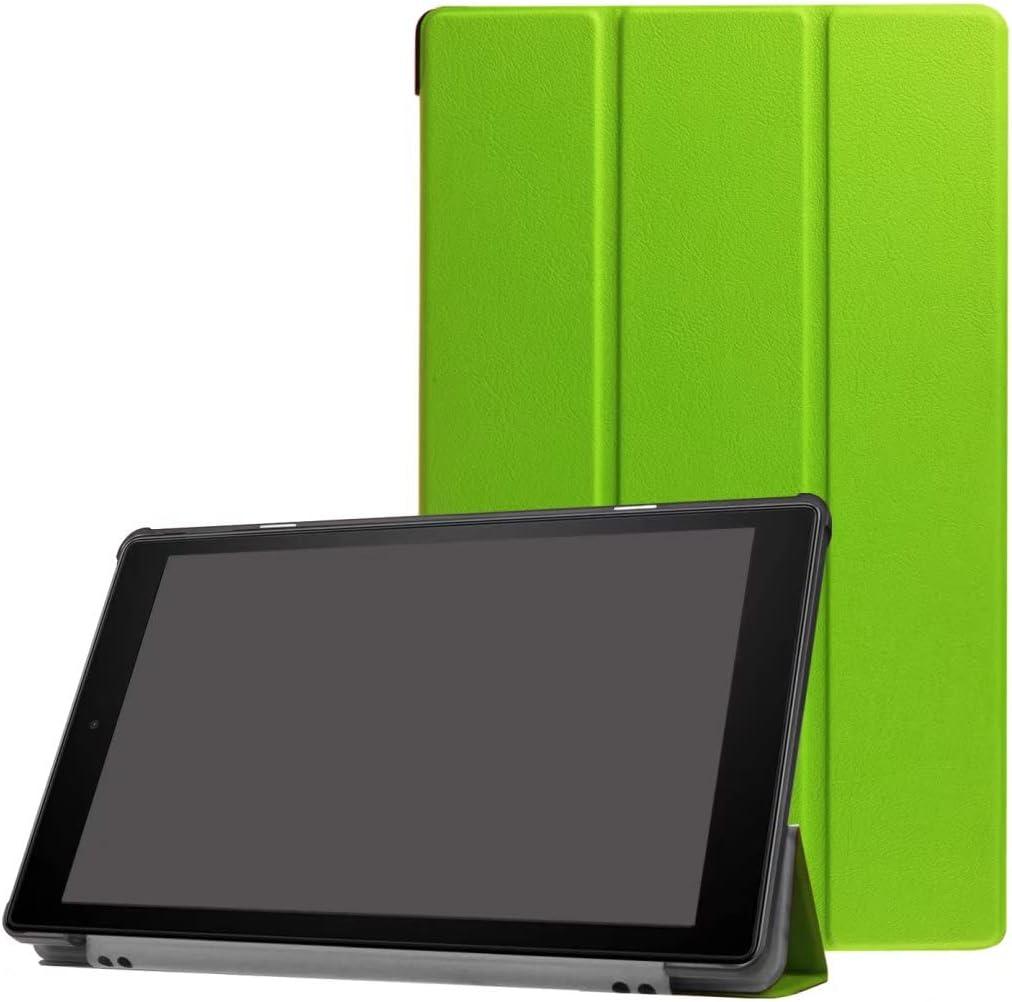 for Amazon All-New Kindle Fire HD10 7th 9th Generation Smart Cover, Ultra Slim Folio Stand Auto Sleep/Wake Up Leather Case for All New Fire HD 10 (2017 2019 Release) 10.1 inch (2-Green)