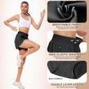 BALENNZ Women's Athletic Workout Shorts with Zipper Pockets Activewear Elastic Waist Gym Running Shorts (M)