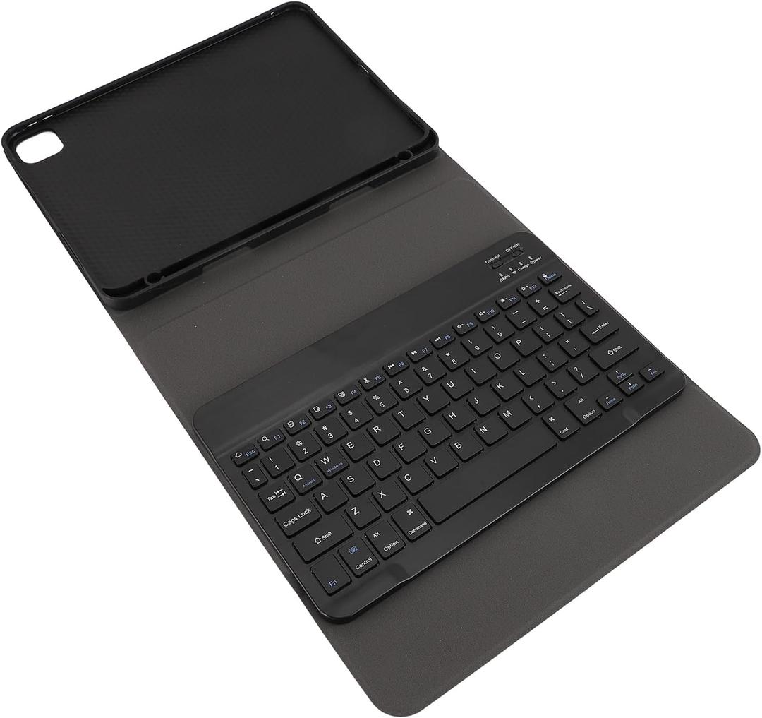 Pomya Tablet Keyboard Case, PU Leather ABS Tablet Keyboard Protective Cover for Daily Use (#2) (Black)