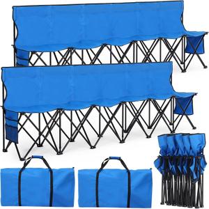 Wenqik Foldable Bench 6 Seat with Back No Assembly
Sideline Soccer Bench 176 lb Capacity, Portable Folding Team Chair for Soccer Baseball Outdoor Events Sport Camping Travel